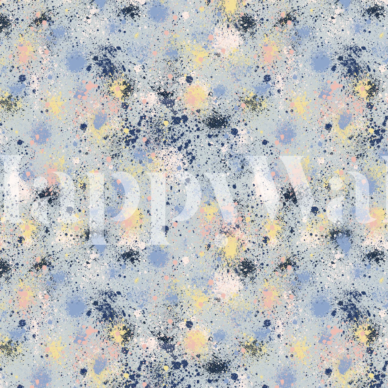 Dust blue ink splatter pattern wallpaper with colorful speckles