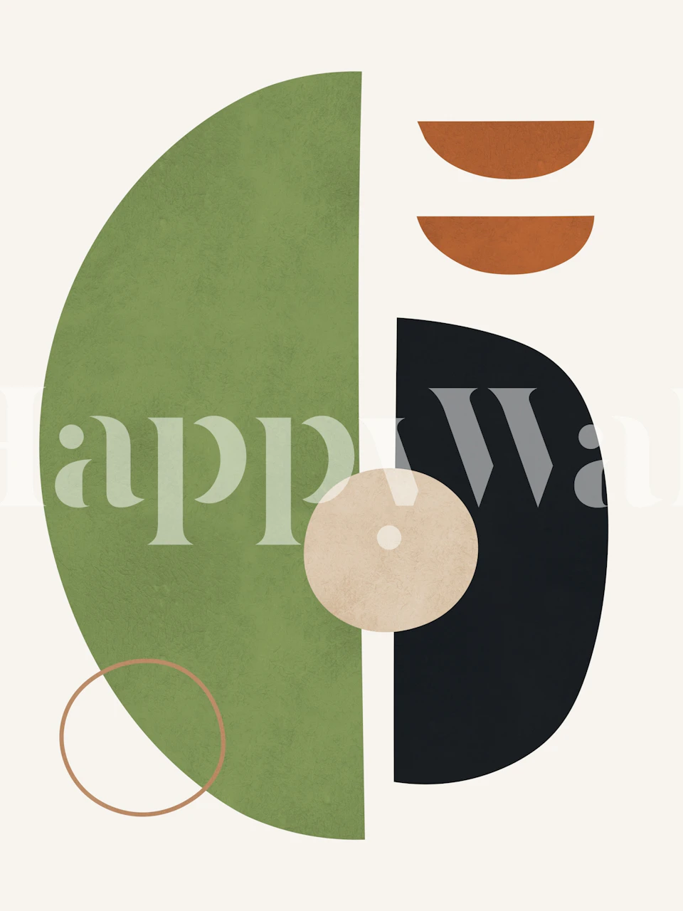 Circles and semicircles tapet i et rom