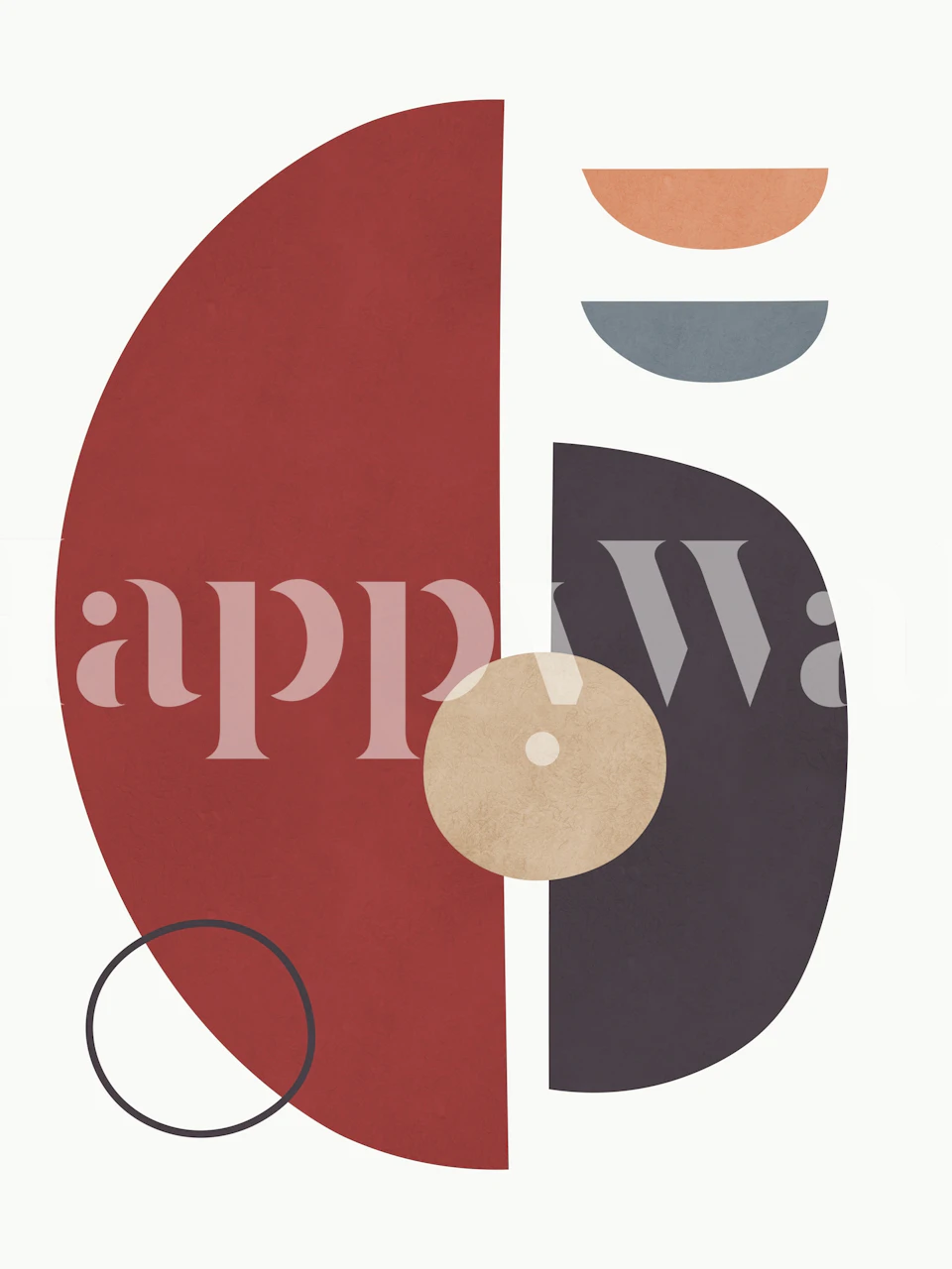 Circles and semicircles tapet i et rom