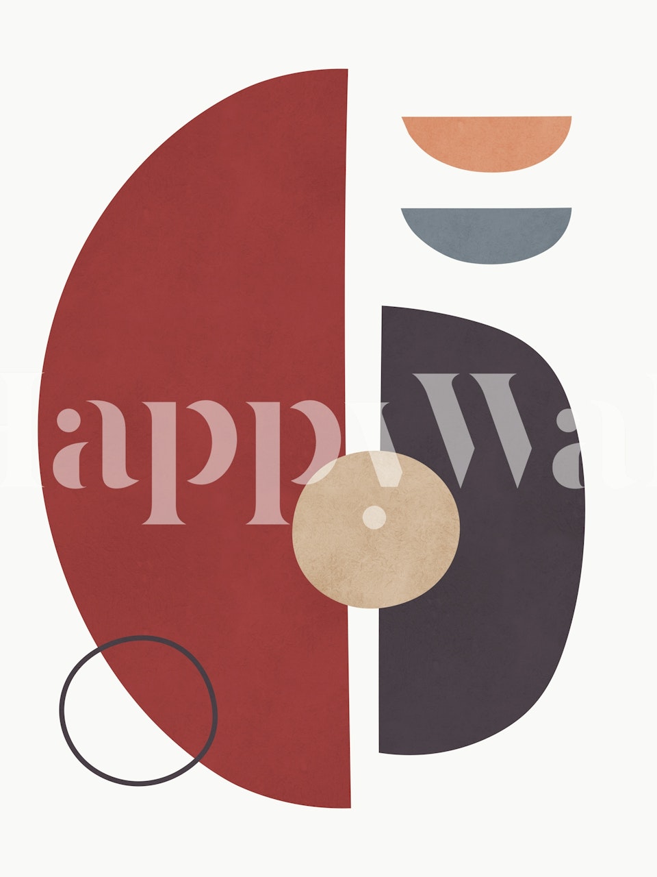 Circles and semicircles wallpaper in a room