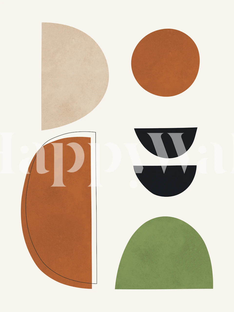 Colorful circles and semicircles wallpaper design