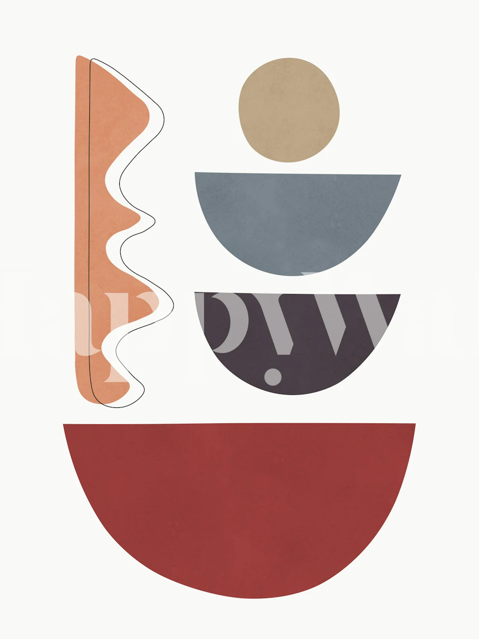 Circles and semicircles tapeta u sobi