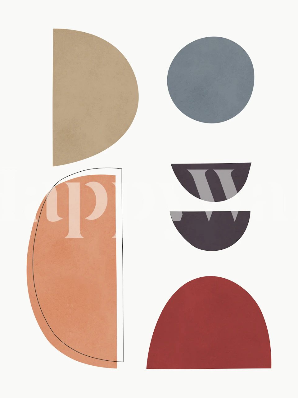 Circles and semicircles tapet i et rom