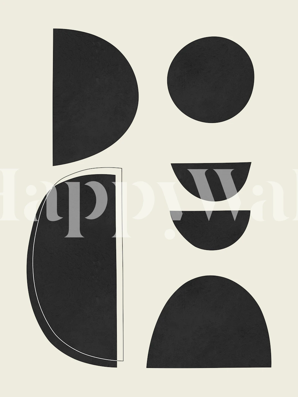 Geometric wallpaper design featuring circles and semicircles