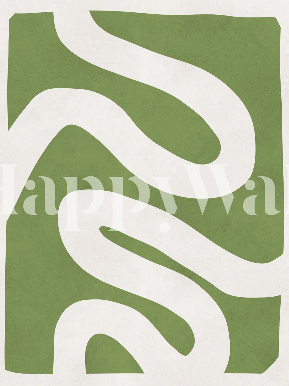 Abstract green lines wallpaper in a room