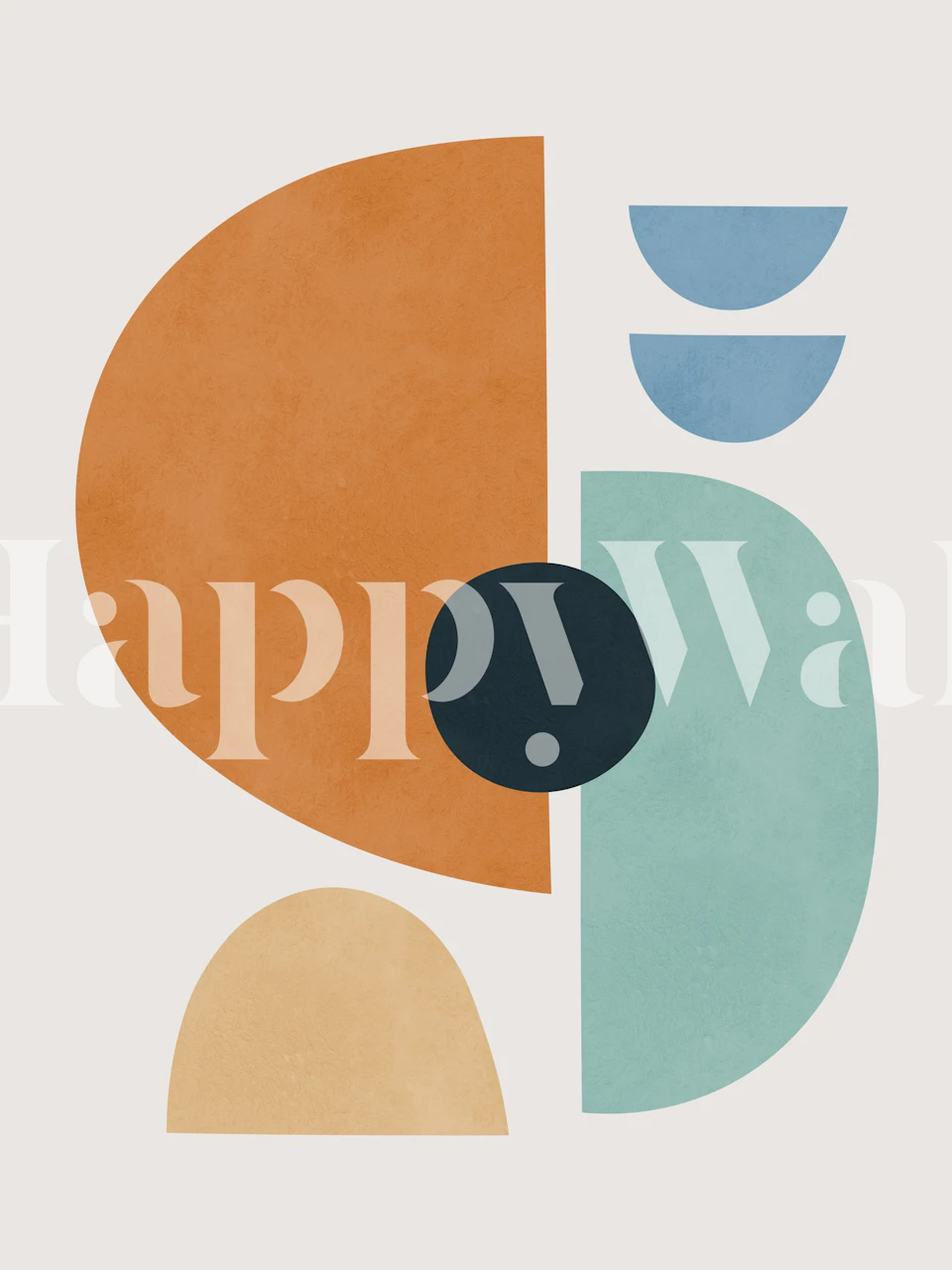 Värikkäät ympyrät ja puolipyöreet tapetti huoneessa