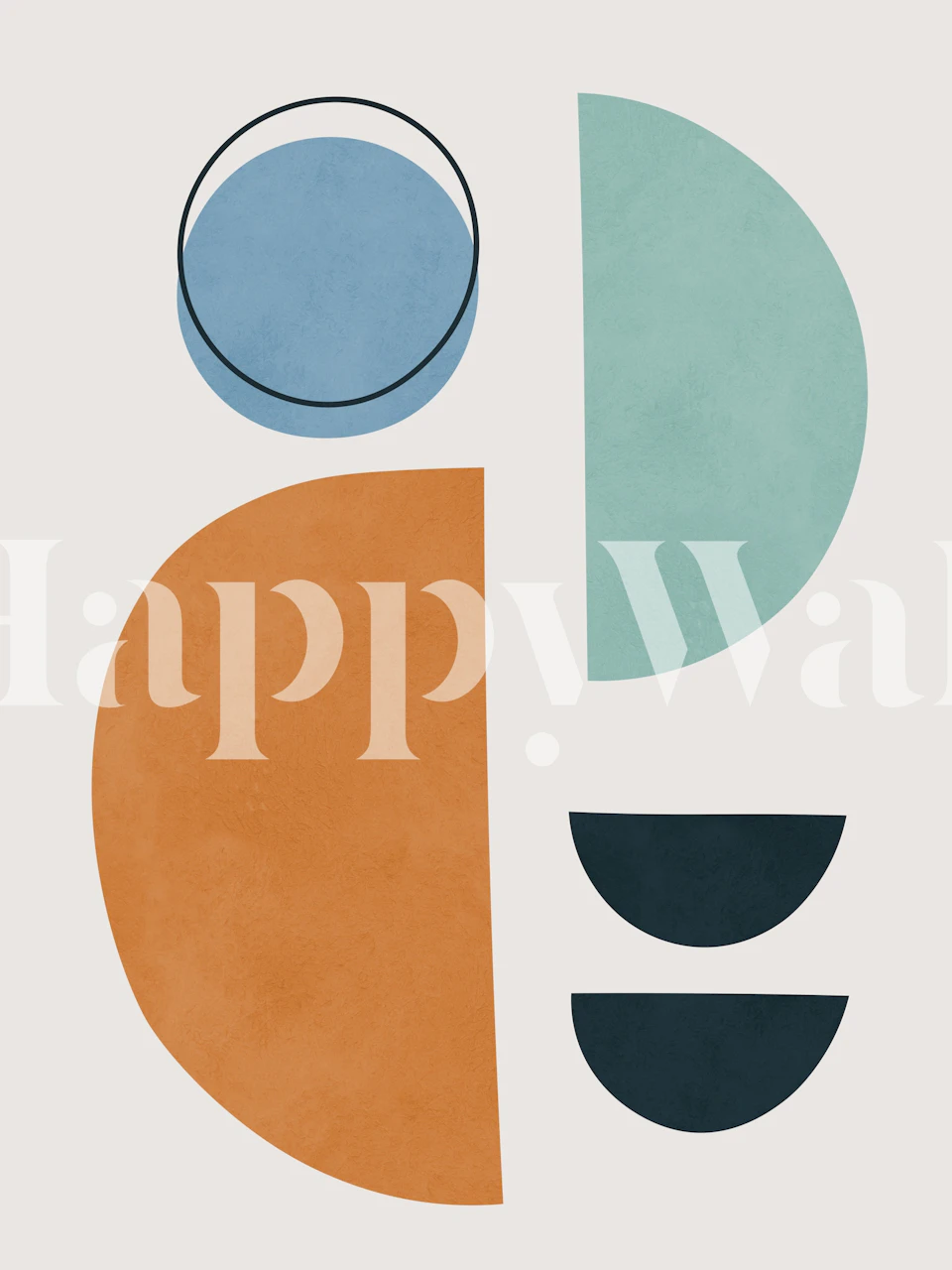 Circles and semicircles tapet i ett rum