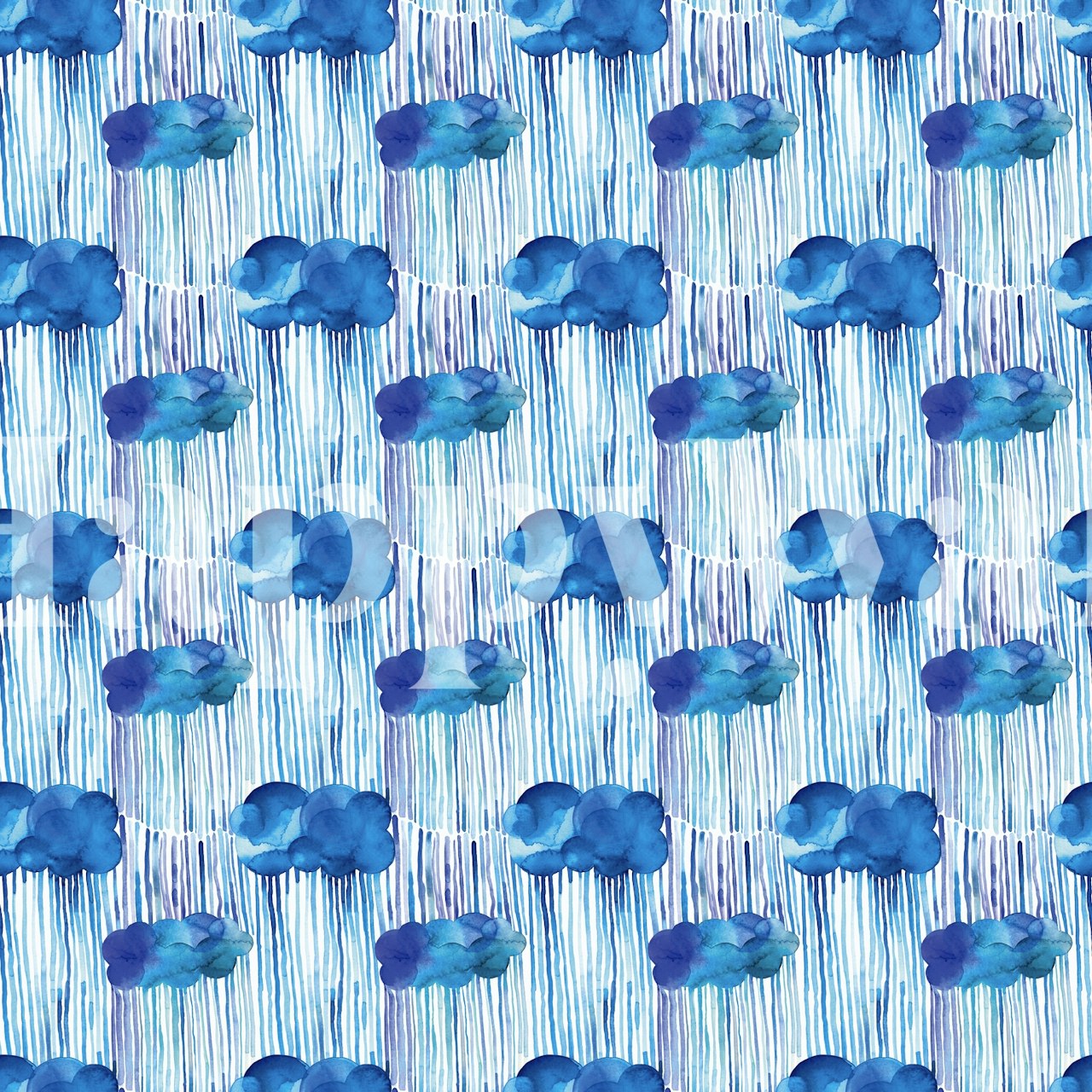Watercolor wallpaper with raining clouds design