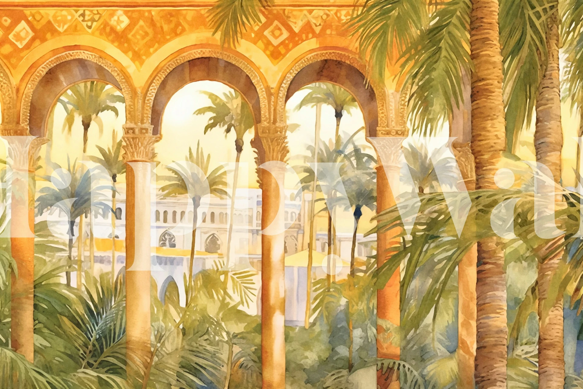 Oriental Palace Palm Garden tapetti huoneessa