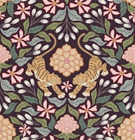 Tiger floral ταπετσαρία