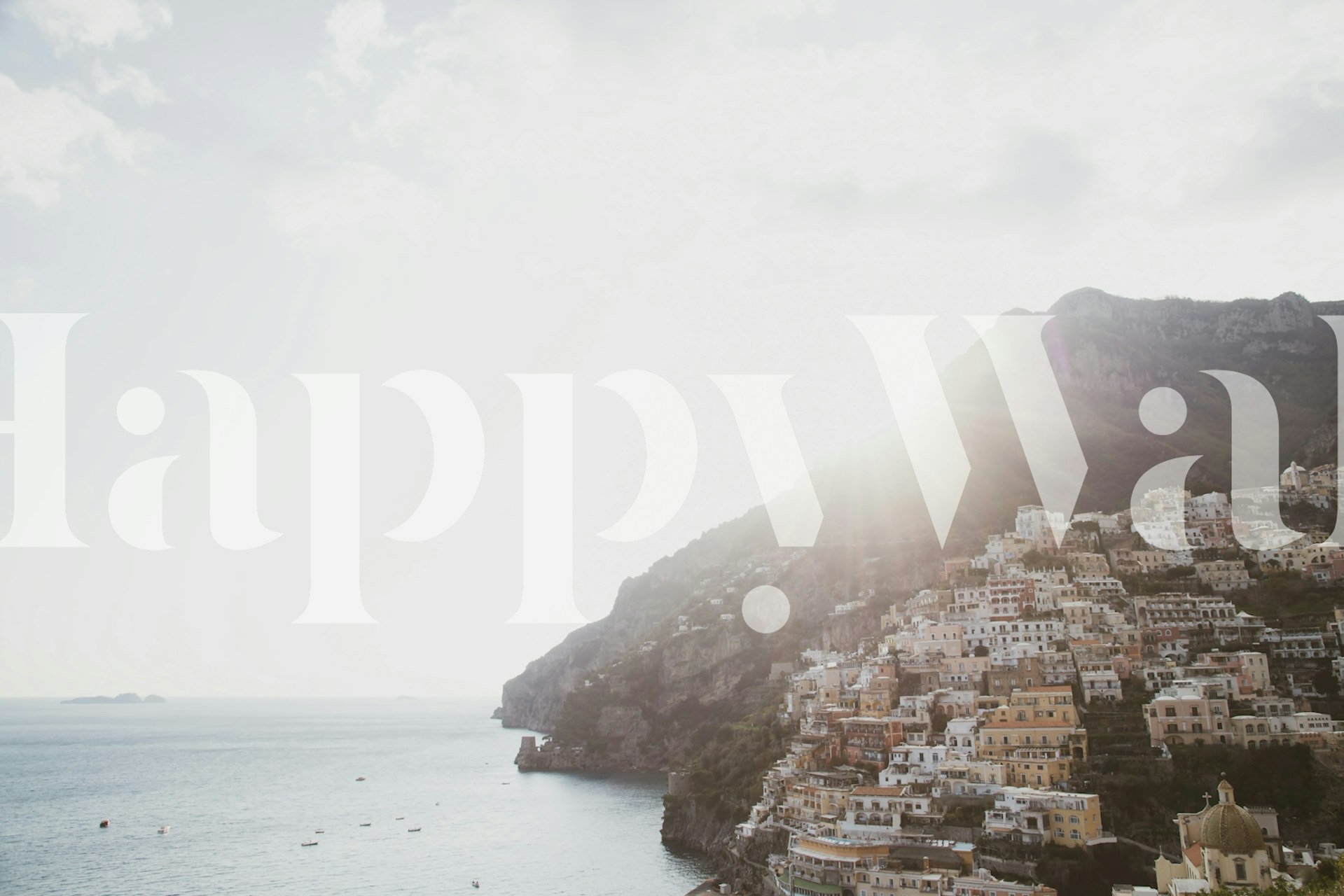 Bella Positano 12 behang in een kamer