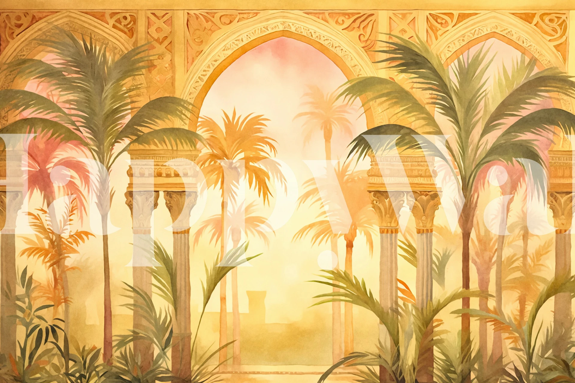Tapeta Oriental Palace Exotic Palm Garden w pokoju