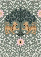 Tribal tiger mural tapete