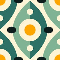 Abstract retro pattern, green teal / 3128A wallpaper