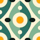 Abstract retro pattern, green teal / 3128A