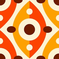 Abstract retro pattern, orange yellow/ 3128B wallpaper
