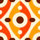 Abstract retro pattern, orange yellow/ 3128B