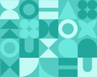 Ocean Mid Century Retro Geometric Shapes behang