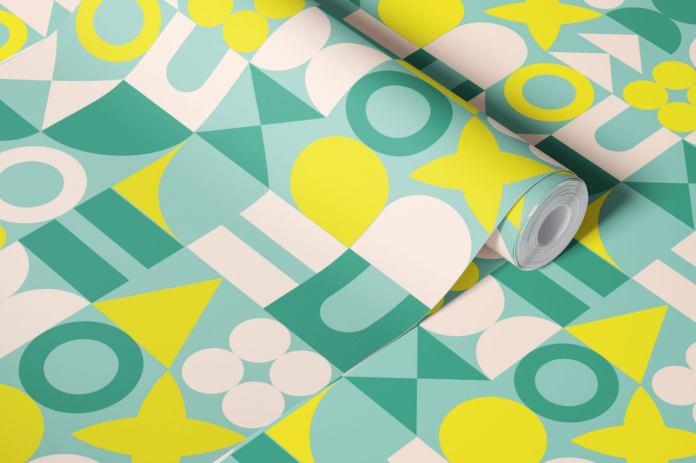 Tropics Mid Century Retro Geometric Shapes wallpaper roll