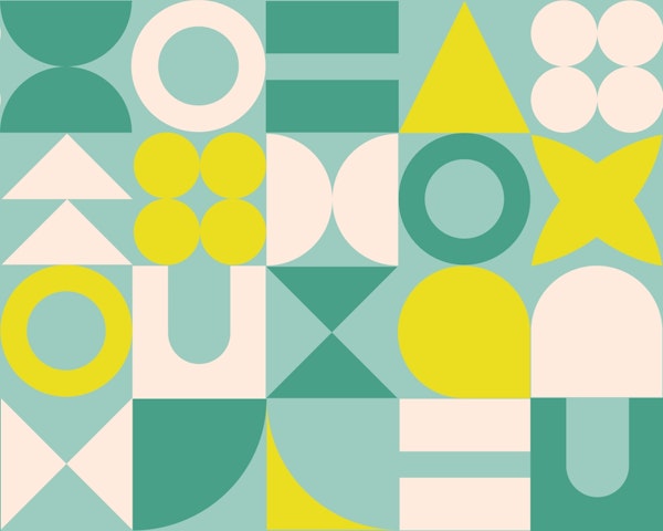 Tropics Mid Century Retro Geometric Shapes