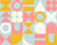 Sunrise Mid Century Retro Geometric Shapes
