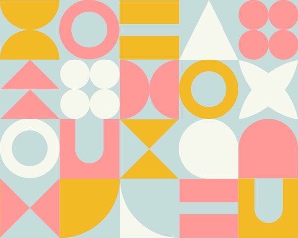 Sunrise Mid Century Retro Geometric Shapes