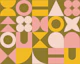 Spring Mid Century Retro Geometric Shapes