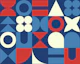 Nautical Mid Century Retro Geometric Shapes