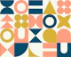 Summer Mid Century Retro Geometric Shapes