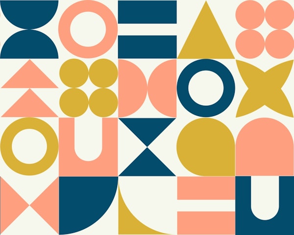 Summer Mid Century Retro Geometric Shapes