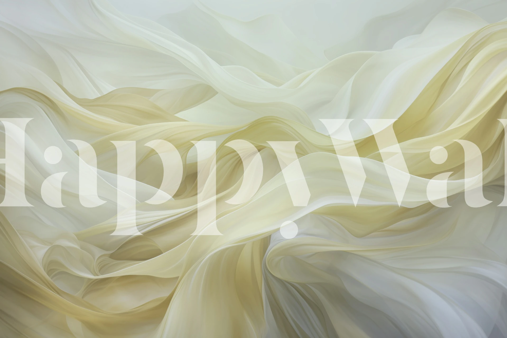Flowing beige and white abstract wallpaper design