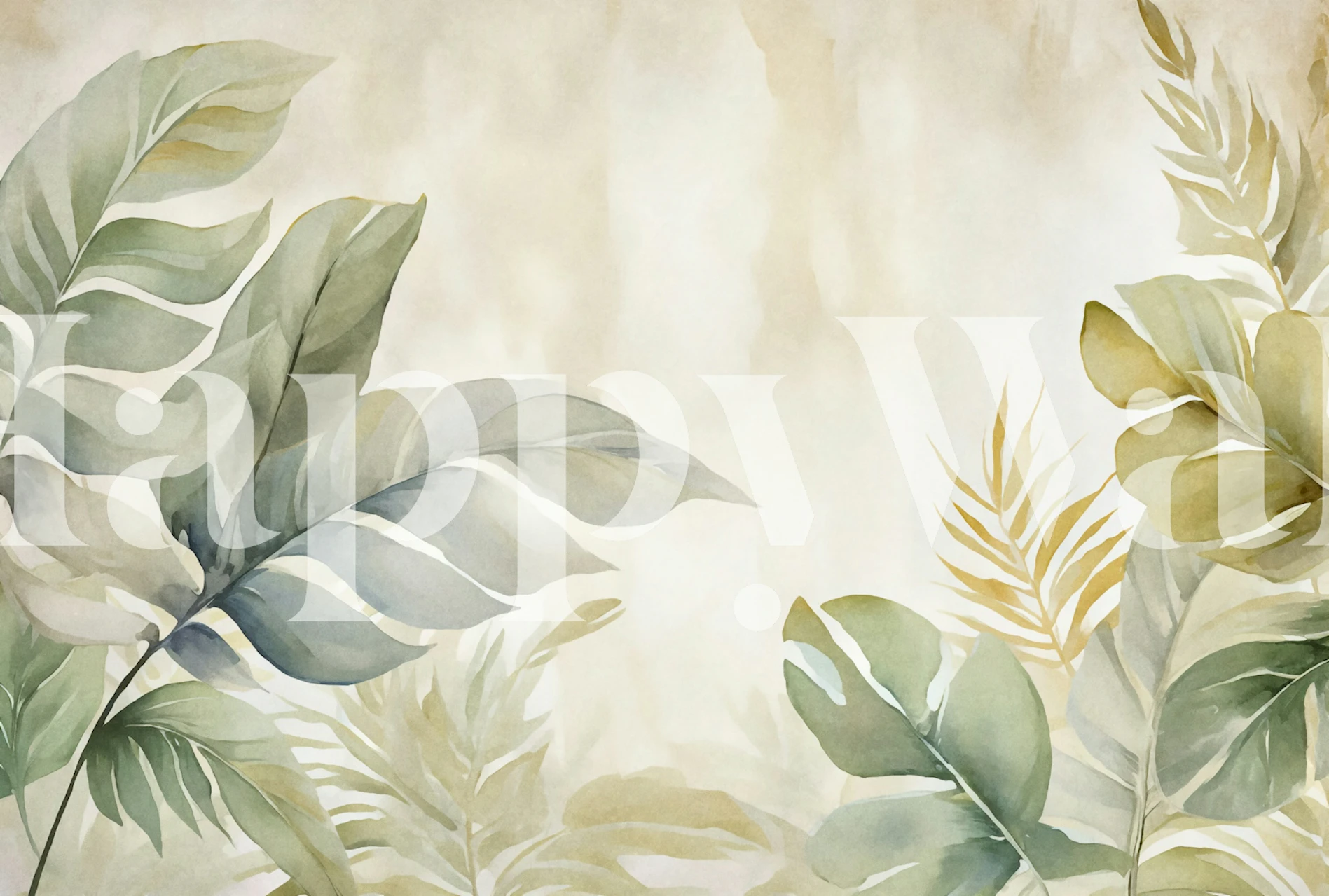 Calm forest wallpaper in a room