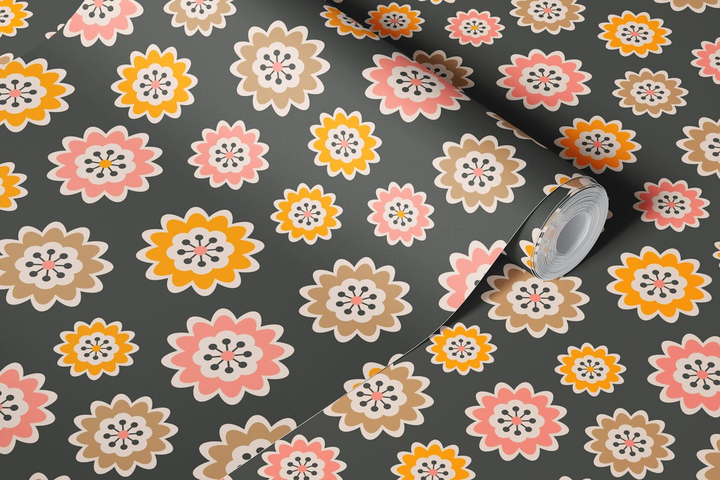 SUPER BLOOM Retro Desert Mod Floral Botanical wallpaper roll