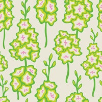 GLADIOLUS Abstract Summer Retro Floral Green behang