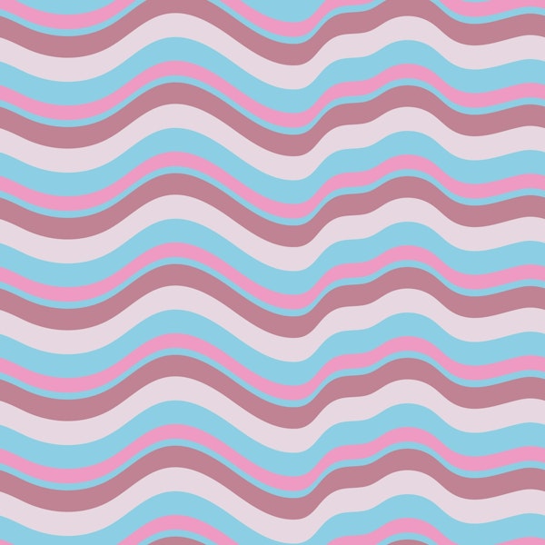 RIPPLE Wavy Retro Abstract Stripes Pink Mauve