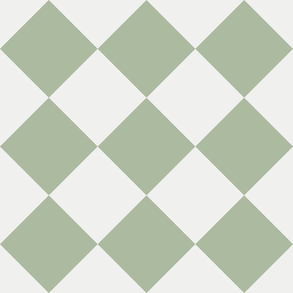 Diagonal Checkerboard - Sage Green / White