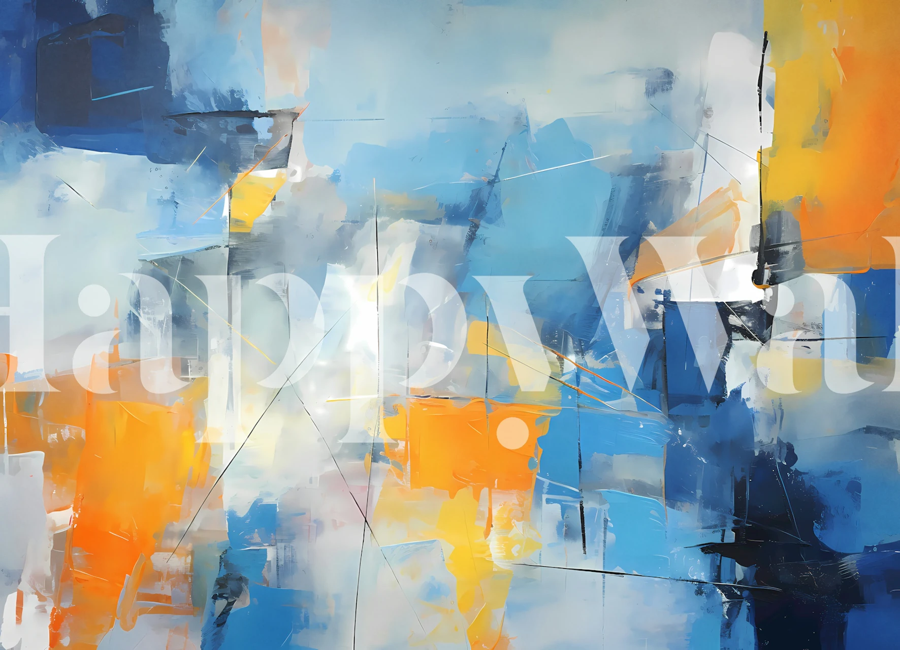 Rustic Geometric 25 wallpaper in a modern room