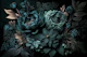Renaissance Vibes Moody Flowers Turquoise