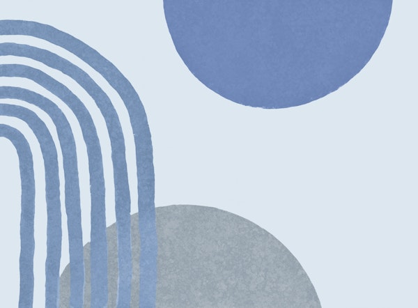 Mid Century Arch And Shapes Blue