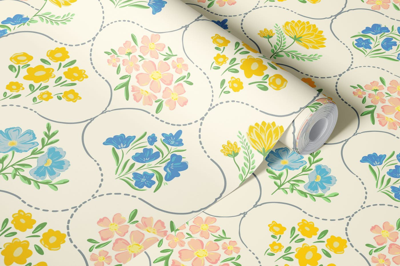 Timeless Oggy Florals wallpaper roll