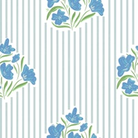 Striped floral bush tapete