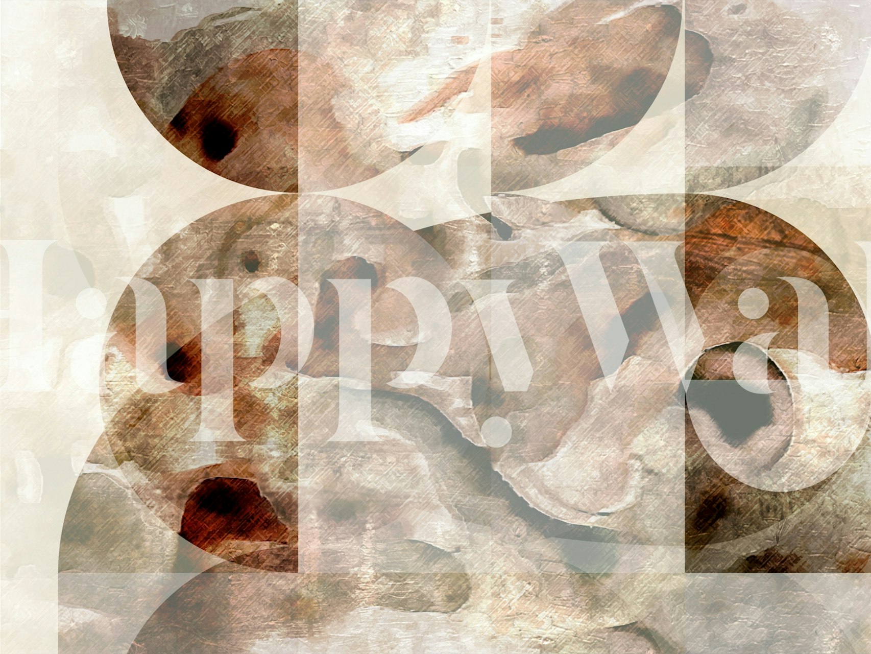 Abstract earthy shapes in warm tones on wallpaper