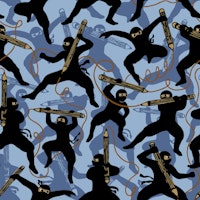 Ninja shadows behang