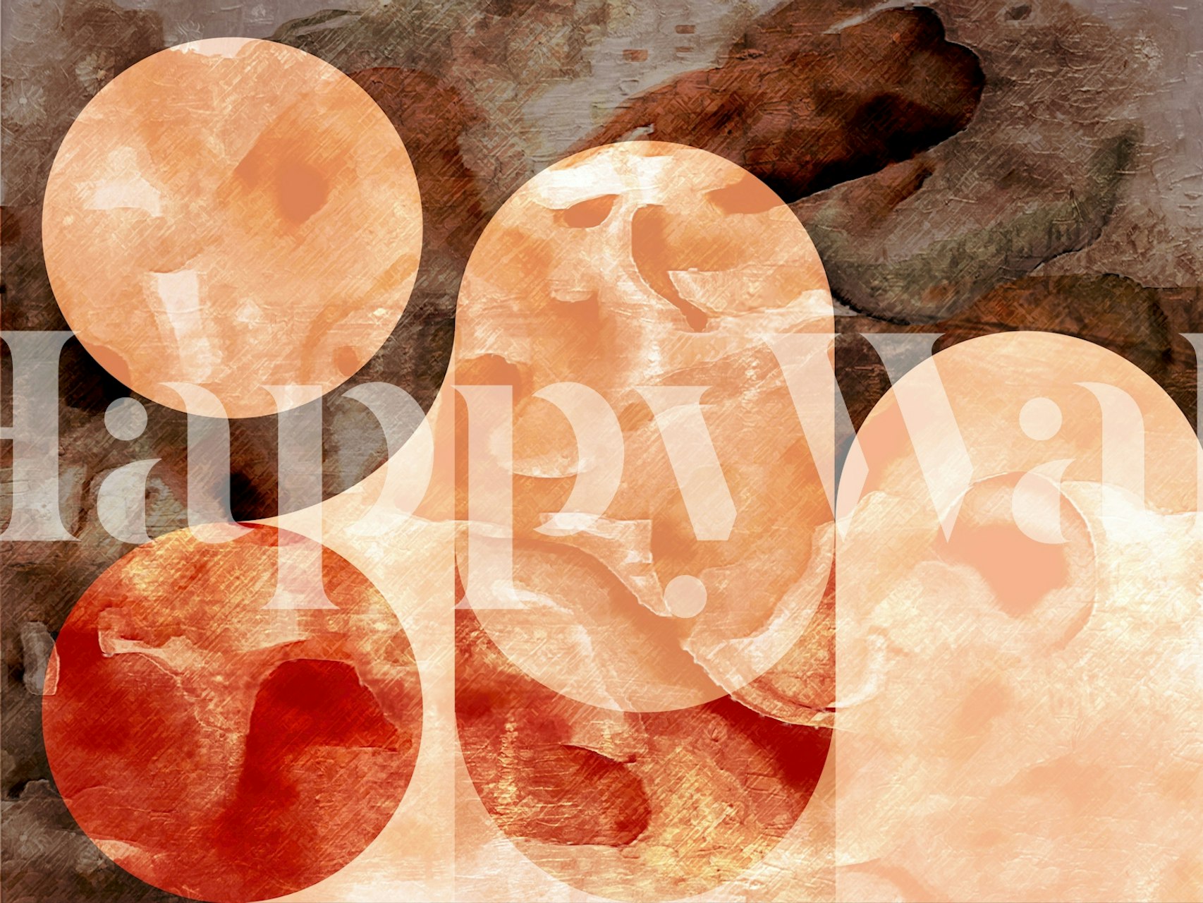 Abstract circular patterns in warm earthy tones wallpaper