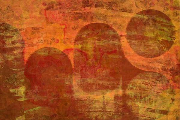 Orange Bauhaus Acrylic Abstract Art