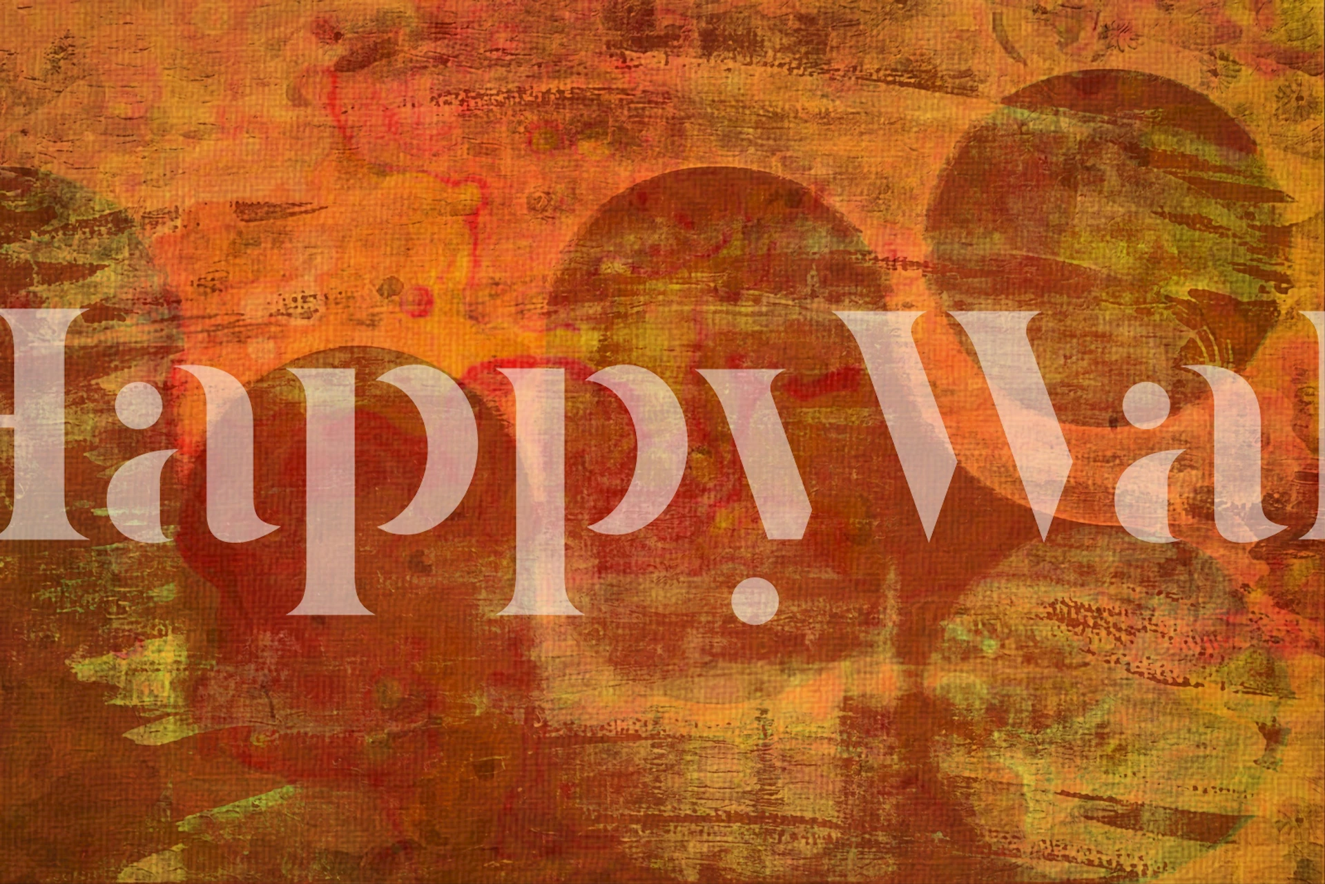 Orange Bauhaus-inspired abstract art with geometric shapes wall mural