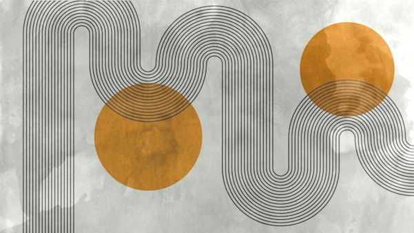 Curvy Retro Circle Arch Art