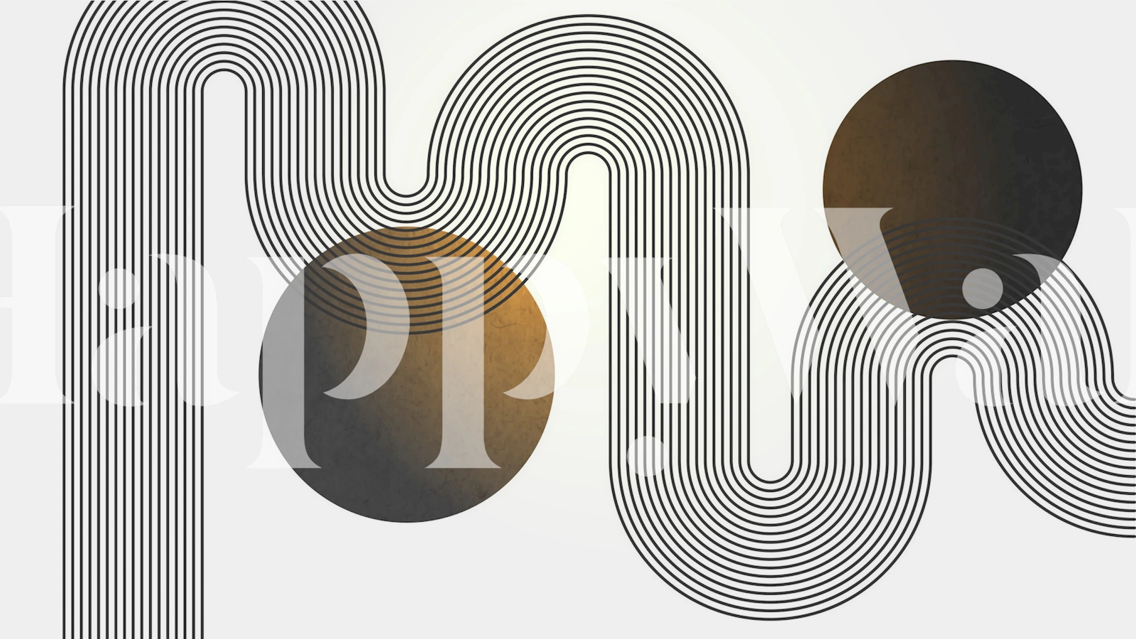 Moody Curvy Art Tapete in einem modernen Raum