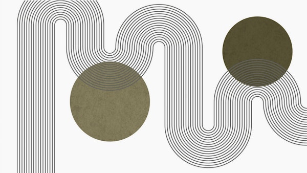 Curvy Lines Arch Circle Wave Retro Art