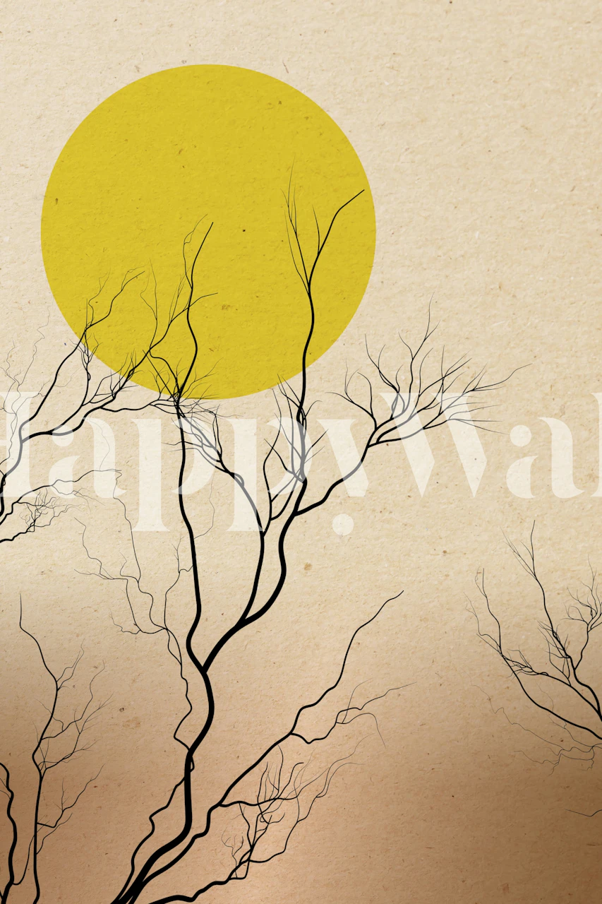 Okinawa sunset -tapettisuunnittelu huoneessa